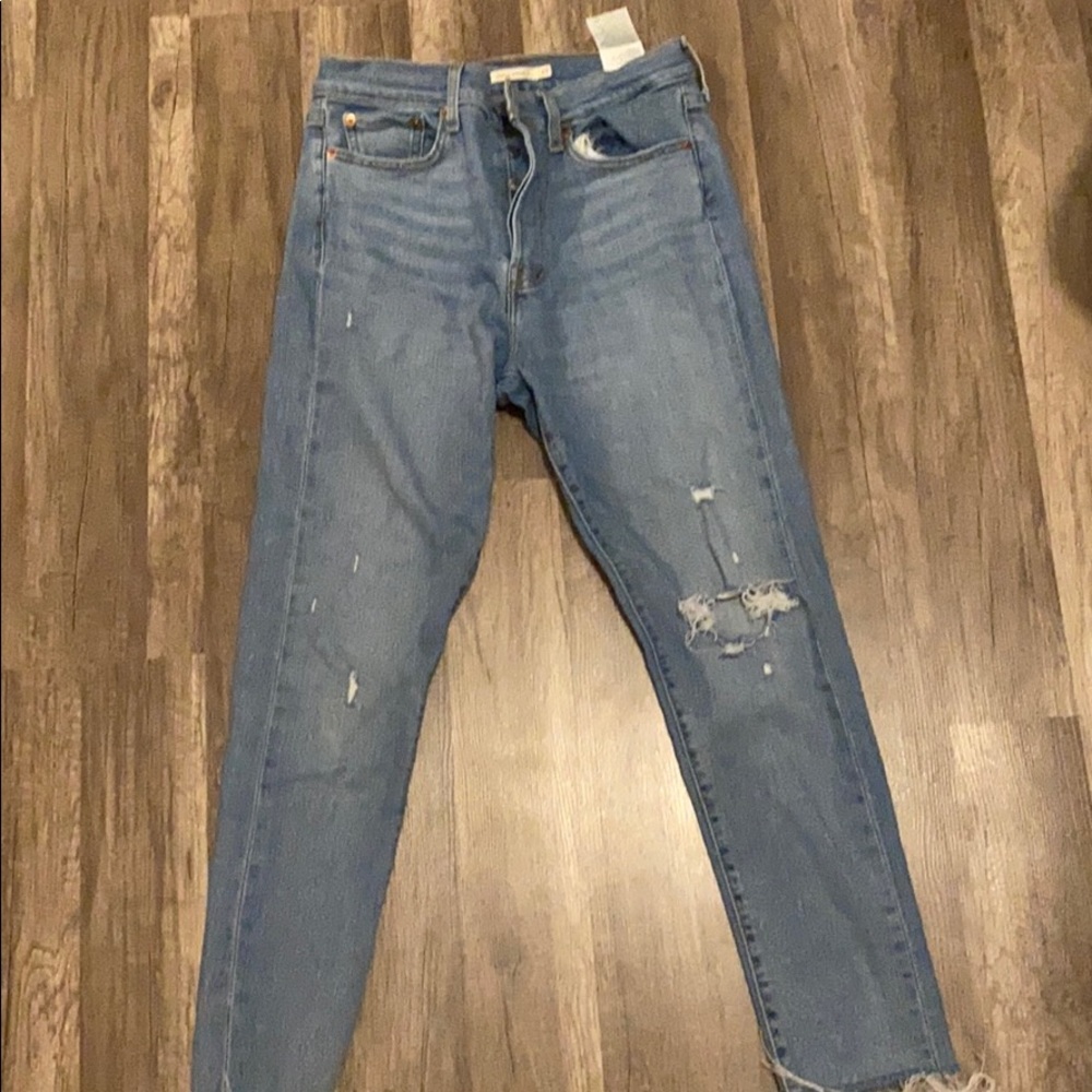 Levi high rise ripped jeans